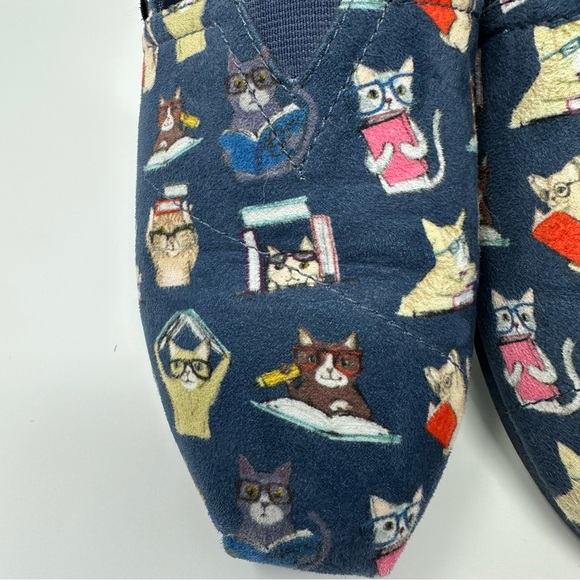 Skechers BOBS for Cats Blue Slip-On Shoes women’s 8.5. Cats with glasses, books - Picture 13 of 16